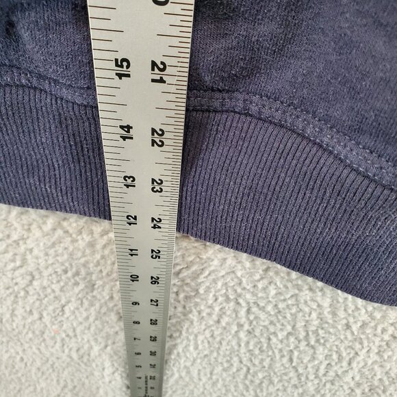 Men's XS Navy Blue  Champion Powerblend Hoodie Embroidered Logo Top Right - Picture 5 of 7